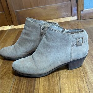 Crown & Ivy Suede Ankle Boots - Light Brown